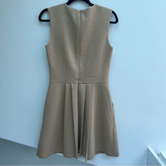 Sally LaPointe sz 2 camel structured above the knee sleeveless dress 100% wool - Picture 2 of 9
